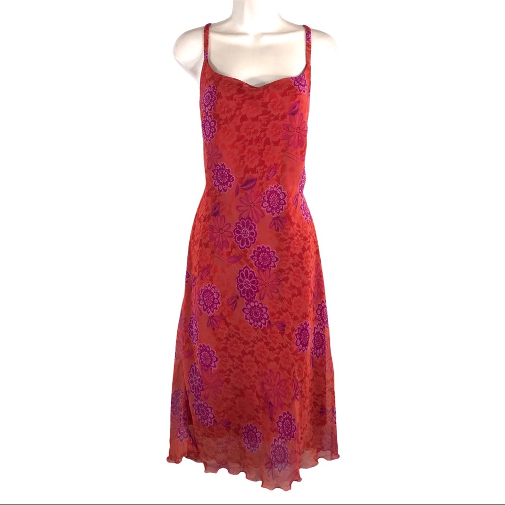 Vintage Chiffon Floral Dress